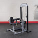 body solid pro select leg extension leg curl machine corner view