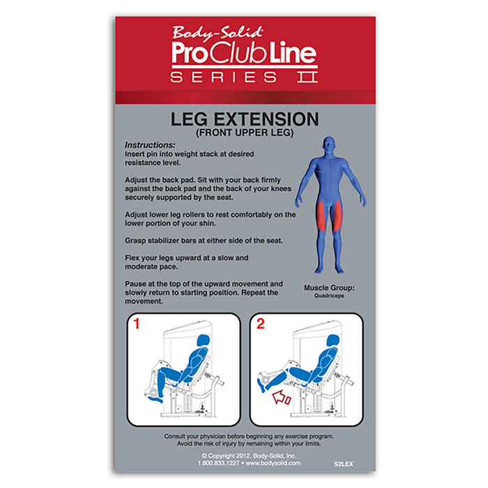 body solid s2lex pro clubline leg extension exercises