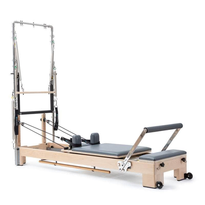 Elina Pilates Wooden Reformer Lignum With Tower Grey