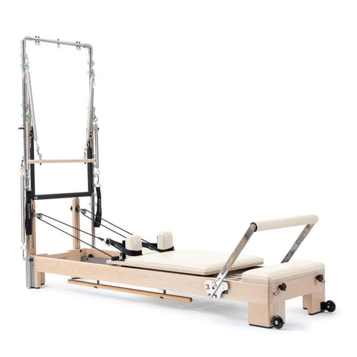 Elina Pilates Wooden Reformer Lignum With Tower Ivory