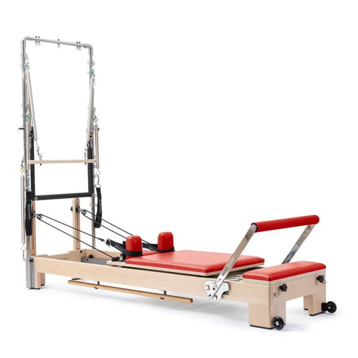 Elina Pilates Wooden Reformer Lignum With Tower Red