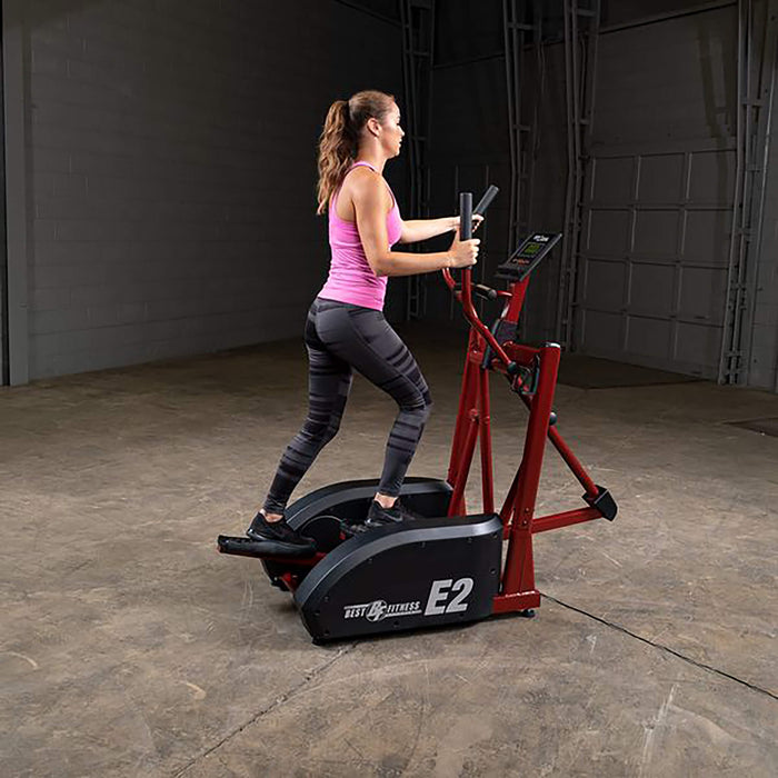 elliptical trainer bfe2 best fitness with model right side view