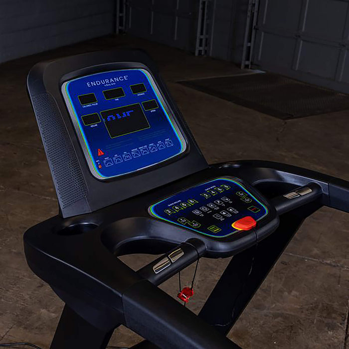endurance t25 folding treadmill console
