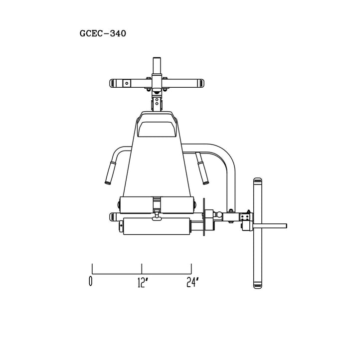 gcec340 leg extension and curl machine dimensions