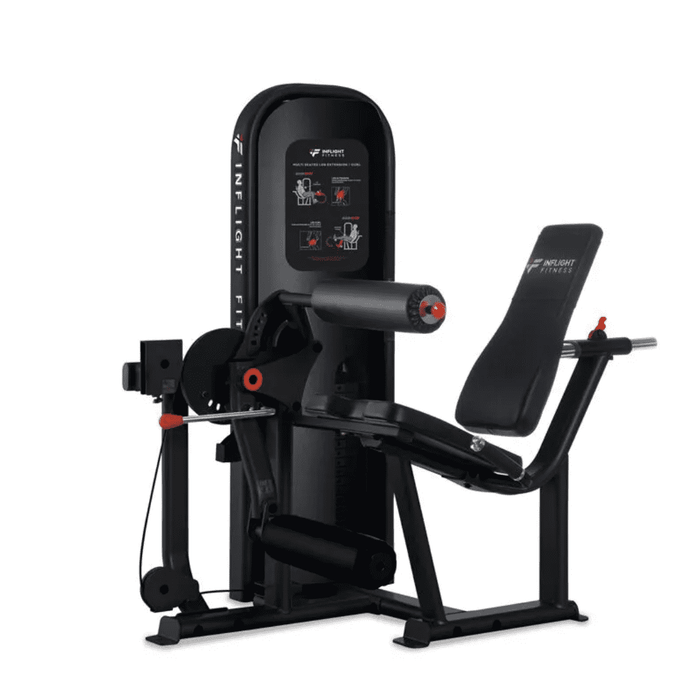 inflight fitness seated leg extension and curl machine side view