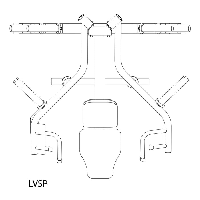 lvsp leverage shoulder press dimensions