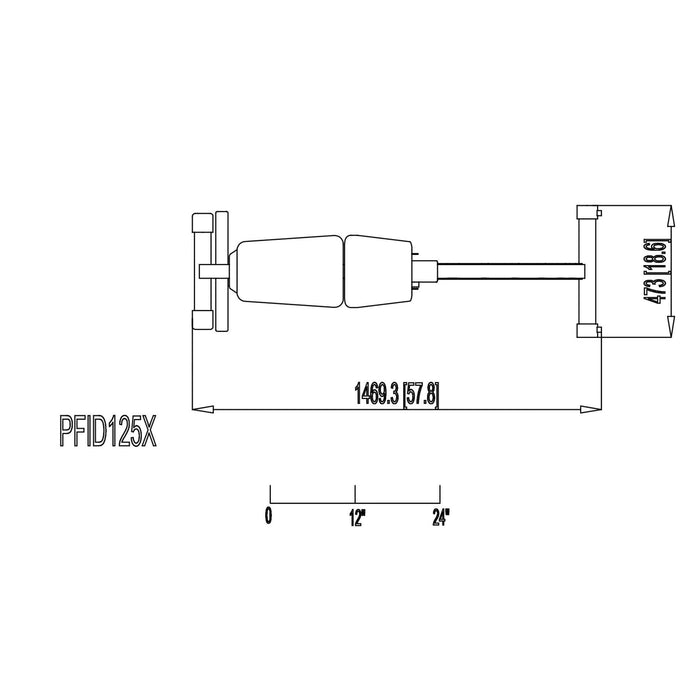 pfid125x folding fid bench top view dimensions