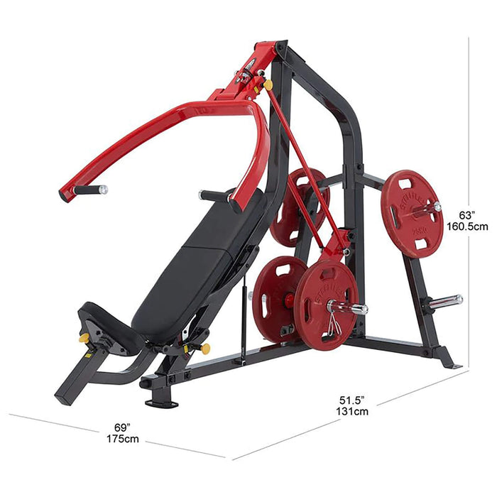 pl2100 chest shoulder press machine dimensions