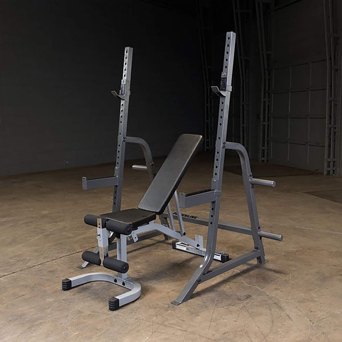 pmp150 multi press rack corner view with bench