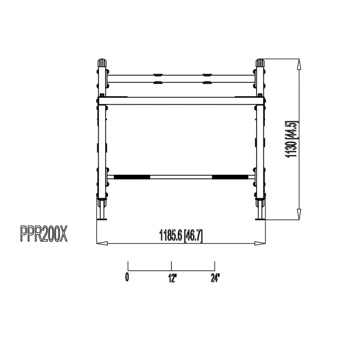 ppr200x power rack top view dimensions