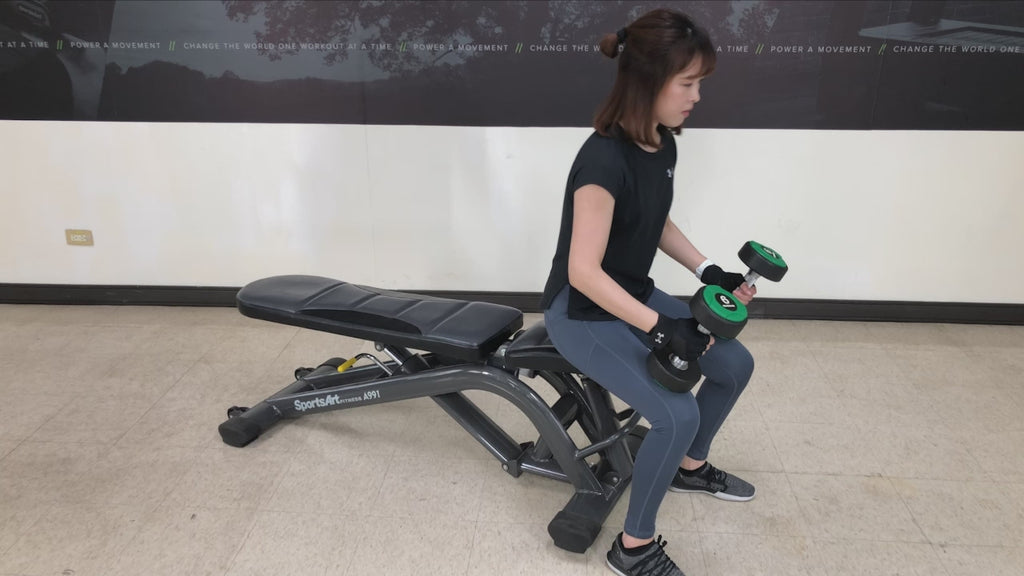 Exercise with flat feature of SportsArt A991 Adjustable Bench