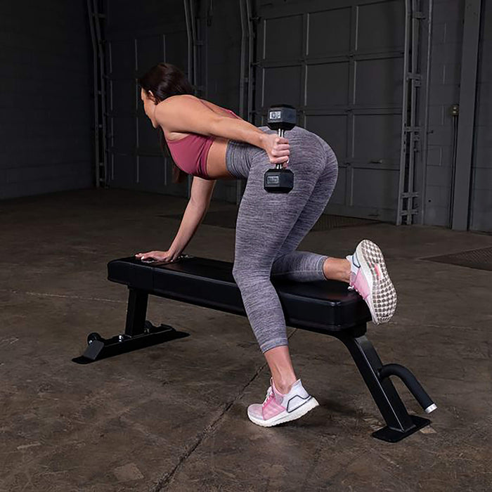 pro clubline sfb125 flat bench bend over row woman