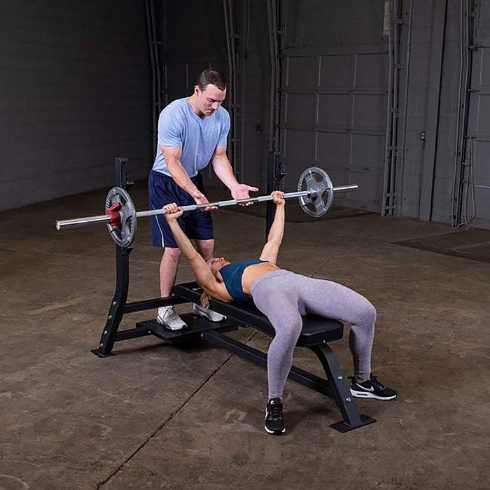 pro clubline sofb250 flat olympic bench bench press with spotter