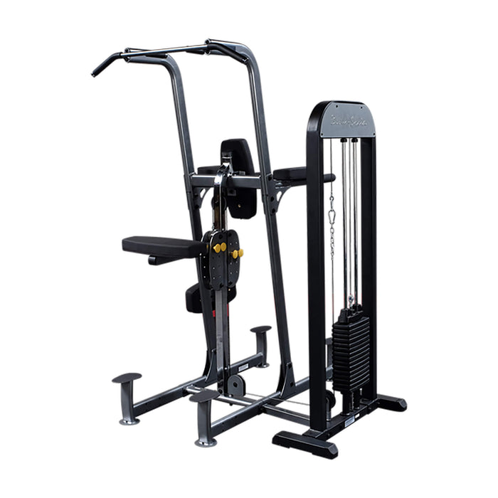 pro select weight assisted chin dip machine corner view