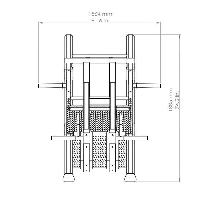 sls500 leverage squat machine dimensions