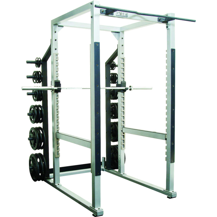 STS Power Rack with Hook Plates Corner View With Plates