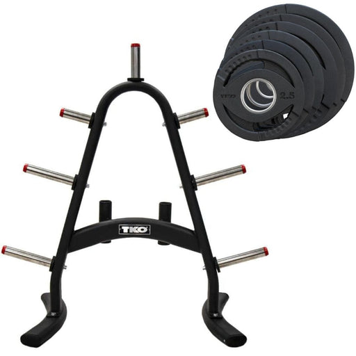TKO 255 Lb. Weight Plate Set With Storage Rack 843OPT