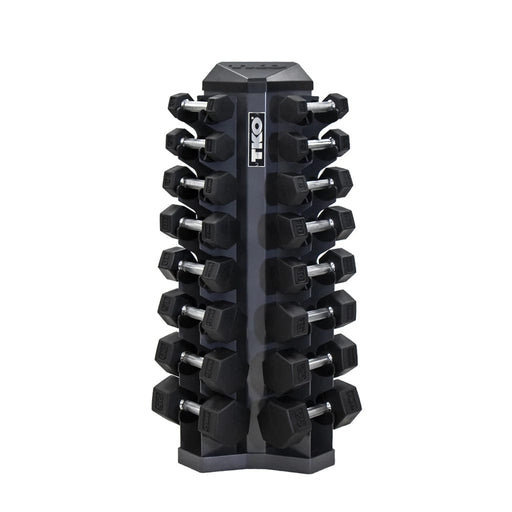 TKO Dumbbell Set with 8 Pair Vertical Dumbbell Rack 3-25 Lb. Set (Standard) with 8 Pair Rack