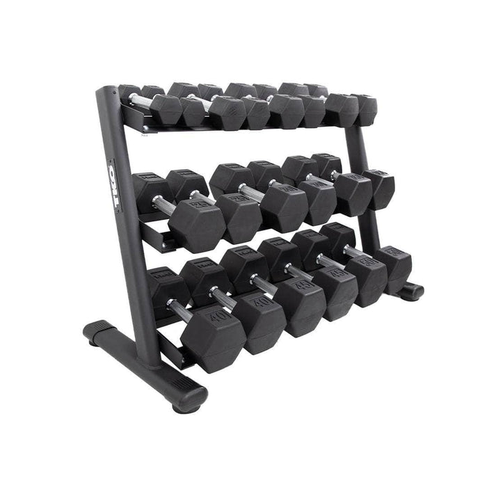 TKO Strength 3-Tier Rail Dumbbell Rack for 5-50 Lb Pairs