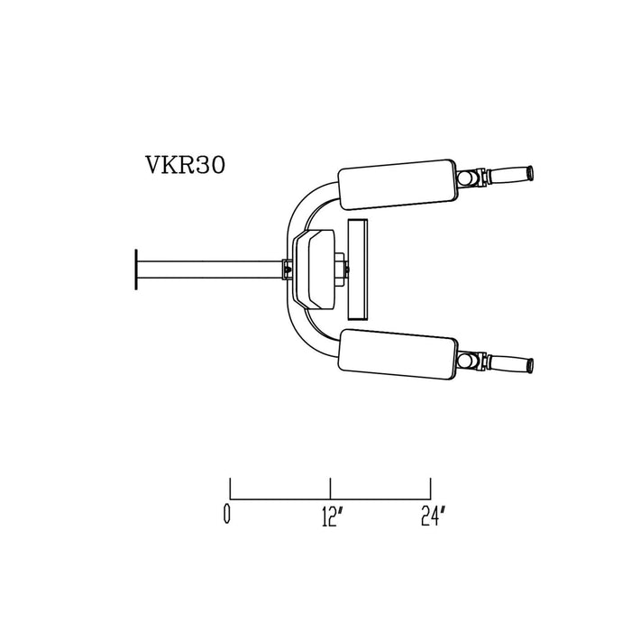 vkr30 vertical knee raise station top view dimensions