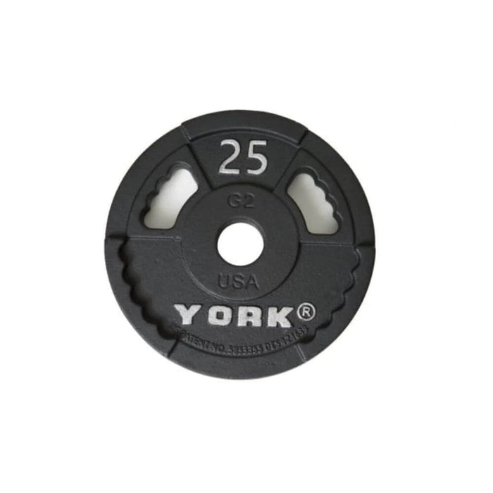 York Barbell G-2 Cast Iron Olympic Plates 25lbs
