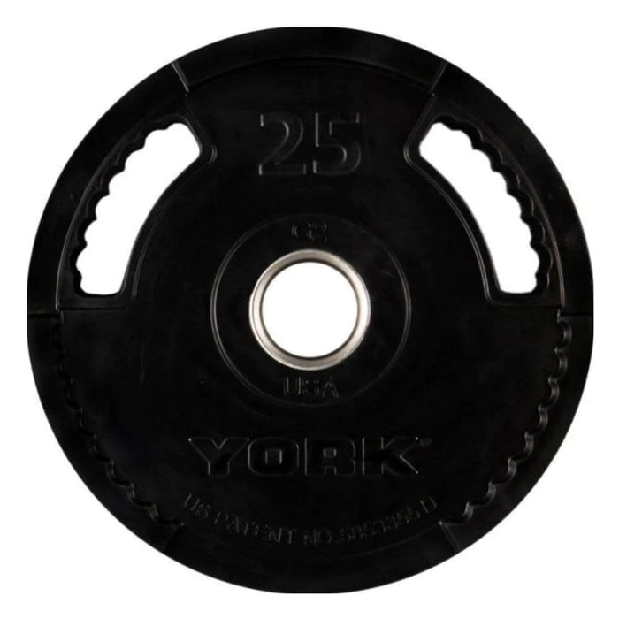 York Barbell G2 Dual Grip Rubber Encased Olympic Weight Plates 25lb