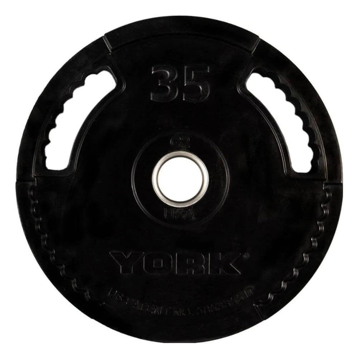 York Barbell G2 Dual Grip Rubber Encased Olympic Weight Plates 35lb
