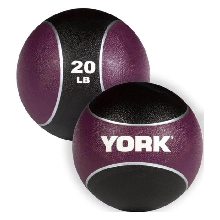 York Barbell Rubber Medicine Ball 20lbs - Purple