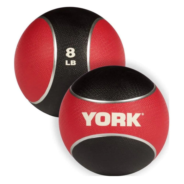 York Barbell Rubber Medicine Ball 8lbs - Red