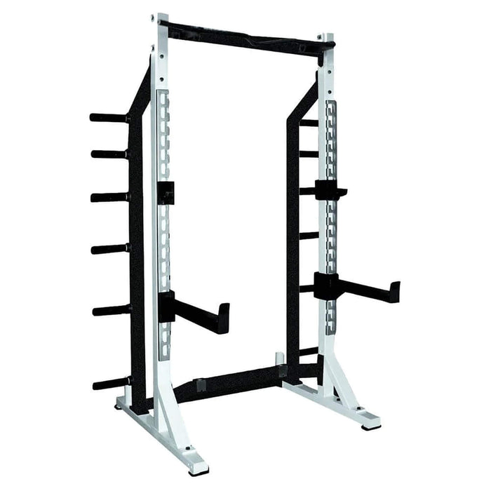 york barbell sts half squat rack corner view silver