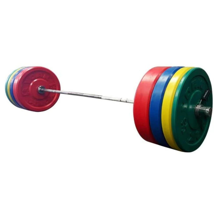 York Barbell USA Colored Bumper Plate & Barbell Sets 275lb